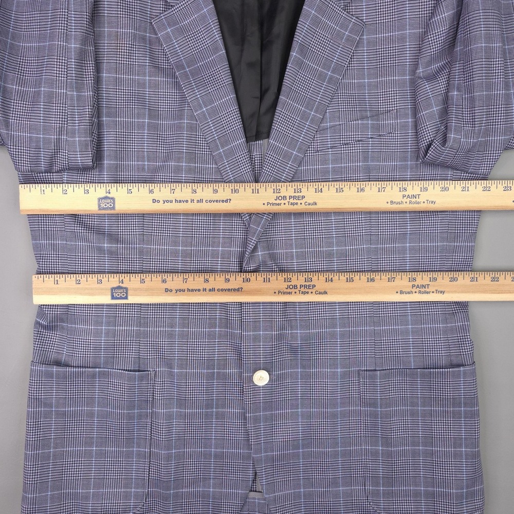 Michael Strahan Blazer Mens Large Purple Glen Plaid Stretch Sport Coat Jacket - Picture 7 of 13